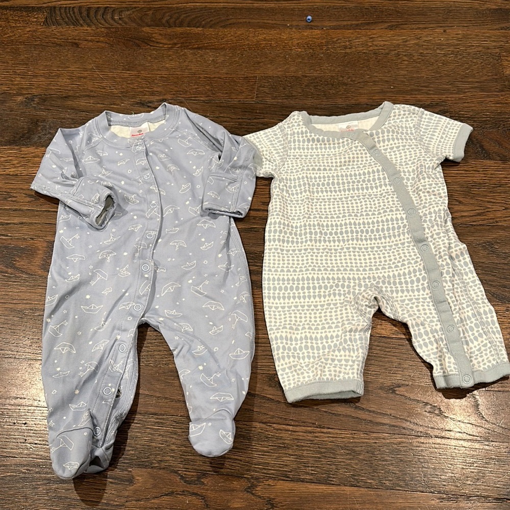 (2) 60 / 3-6 month Hanna Andersson One Pieces